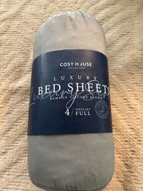 Cosy House Luxury Full Bed Sheet Set - Soft Gray